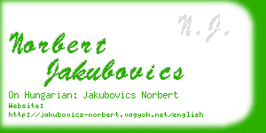 norbert jakubovics business card